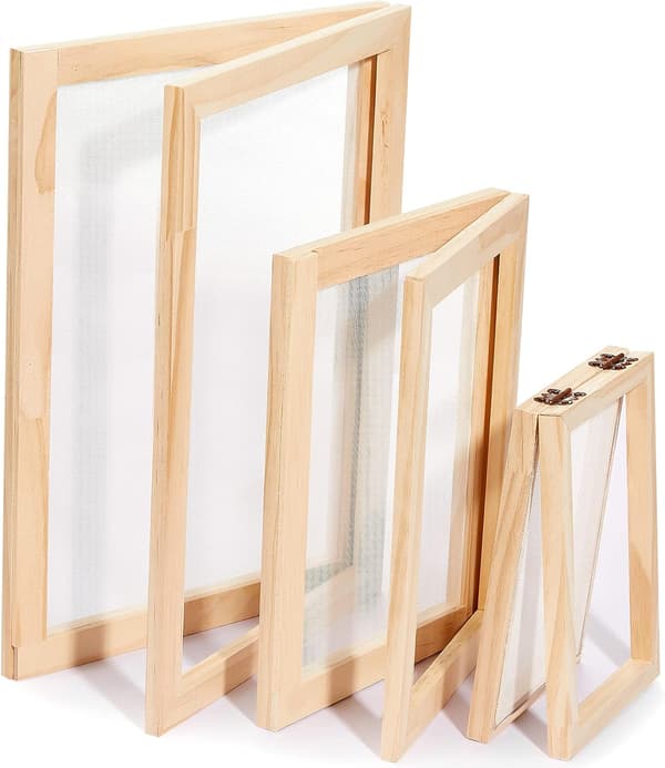 3 størrelser trepapirfremstillingsskjermform og rammesett for DIY-håndverk (A6, A5, A4) - A6, A4