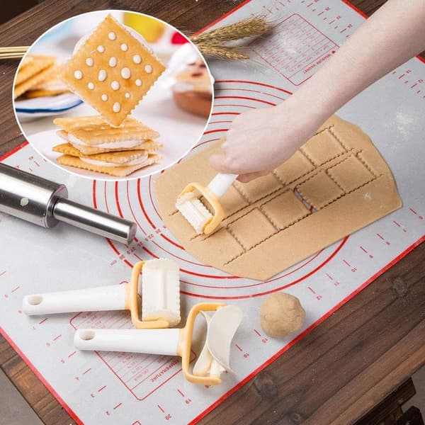 Cookie Cutters Set, 3 Dough Molds Cookie Cutters, Round Square Rectangular Gear Multifunction Cutter Kitchen Utensils Baking Tools