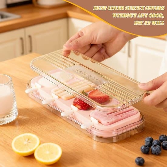 Ice Cube Tray - Silicone Ice Mold - 2-Piece Set - Fruit and Square Shapes - Reusable Freezer Molds - Suitable for Homemade Popsicles