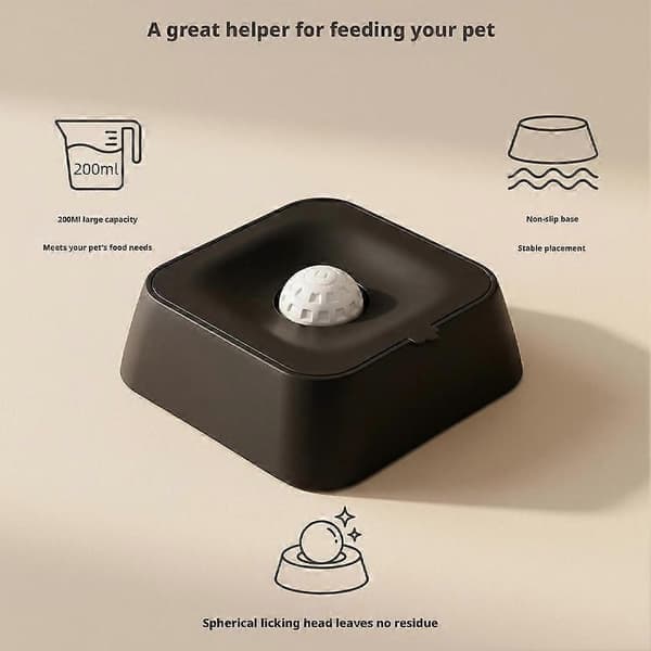 Slow Feeder Dog Bowl - Non-Slip Interactive Lick Toy for Portion Control Blue 1pc