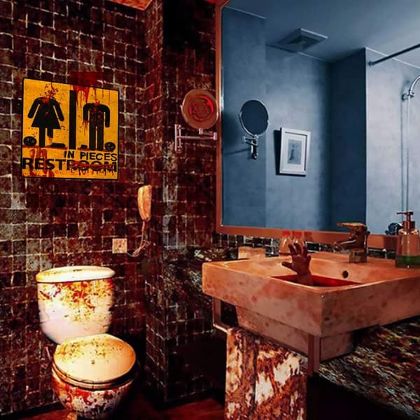 Halloween Decoration, 2 Pcs Halloween Horror Stickers, Scary Bathrobe