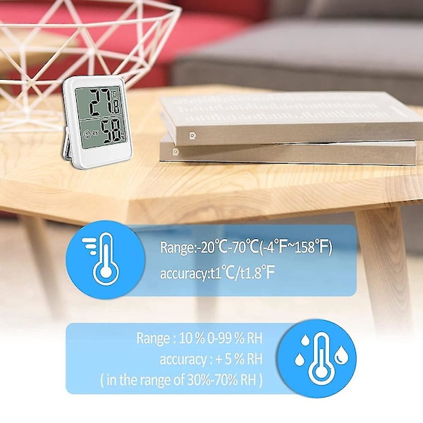 Termometer Hygrometer Inomhus Hygrometer Digital Termometer Mini LCD Termometer Luftfuktighetsmätare