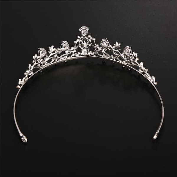 Pärlbröllopsdiadem Hårband Silver Kristall Brudstycke H