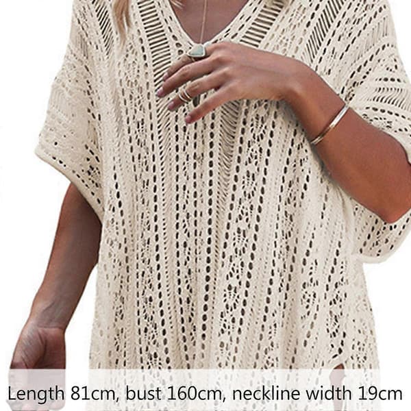 [newpattern] Strandpool baddräkter dam baddräkt ärmar virkad klänning
