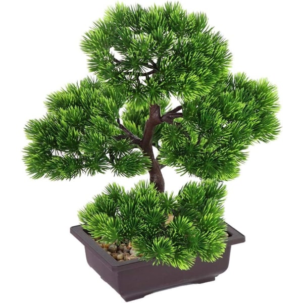 Kunstigt bonsai-træ Falsk plantedekoration Kunstige hjemmeplanter i potte Japansk fyrretræ Bonsai-plante 33 cm Højde til skærm til boligdekoration