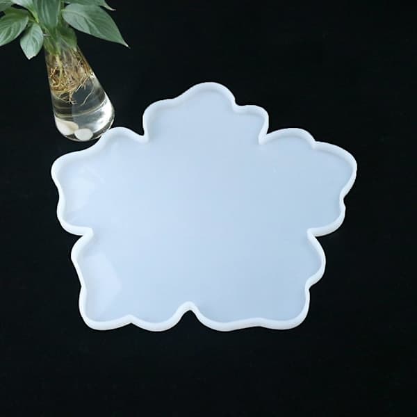 Crystal Epoxy Resin Mold Flower Coaster Casting Mold Handmade DIY Craft Silicone Mold Tool L L