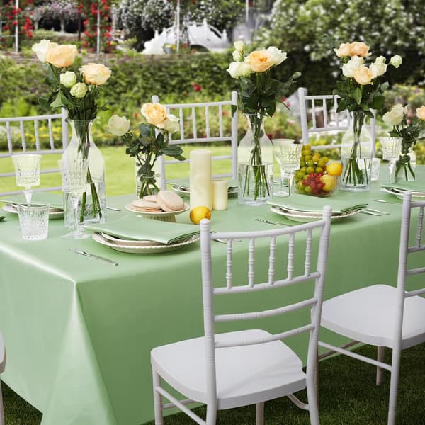 1-pack satin cloth rectangular silky soft tablecloth, satin tablecloths 60 x 102 inches, sage green 1pcs Sage Green 1pcs