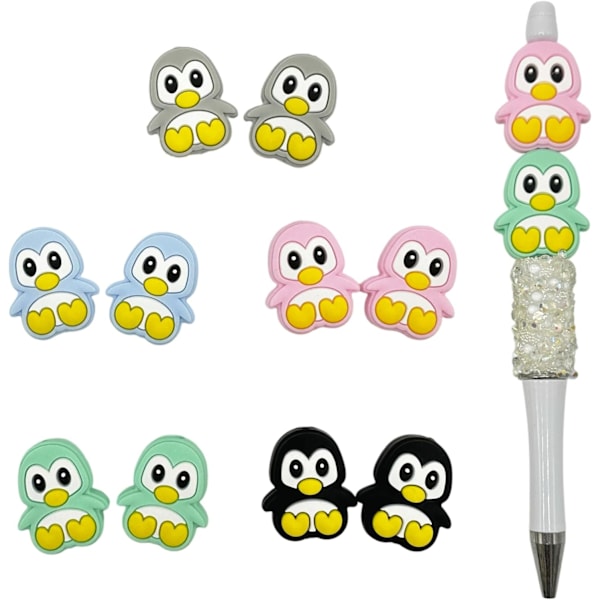 10 STK Pingvin Silikonperler Penguin