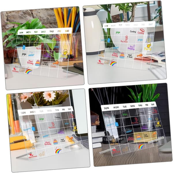 Acrylic Memo Board 9 Pieces with 2 Thumbtacks and 6 Whiteboard Pens