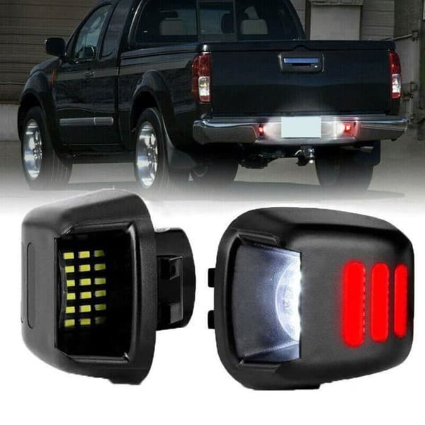 2 st Röda Rör SMD LED-Nummerskyltslampor För Nissan Navara D40 2005-2016