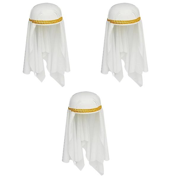 3 stk Halloween Arabiske Huer Voksen Forestilling Hatt Polyester Festkostymer Rekvisitter En Størrelse Arabisk Cosplay 3pcs M