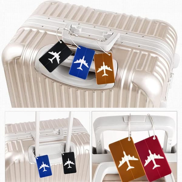 4 stk bagasjelapper, bagasjelapper koffert aluminiumslapper