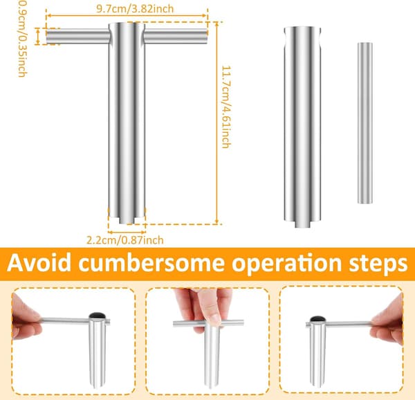 Cartridge Puller Removal Tool with Handle, Aluminum Alloy Cartridge Puller with Handle, Cartridge Puller Replacement Tool,