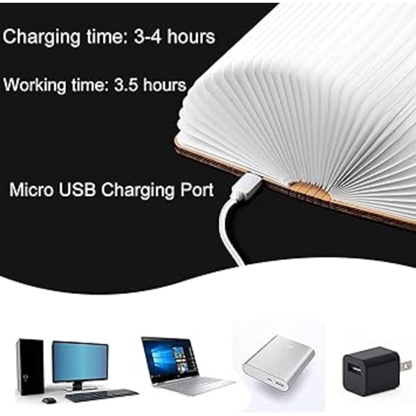 360° foldbar magnetisk boglampe USB genopladelig dekoration 16,5 cm