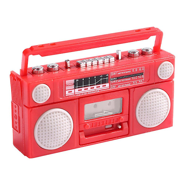 Pöytäkoriste Vintage-radiomalli Pöytämalli Nukkekodin huonekalut Tarvikkeet Leikki Red 5.4X2.6X1.8CM