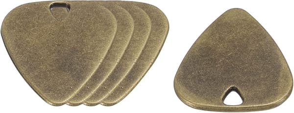 Gitarrplektrum 1,8 mm tjocklek metallbrons för musikinstrument, 5-pack Dark Grey SQUARE