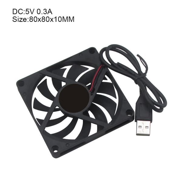 1 st 5V 0,25A 80mm 80 x 10mm 8cm DC Borstlös USB-anslutning för