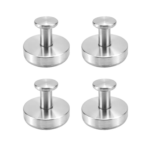 Seinäkoukut imukupilla, 4 kpl, hopea Silver 287