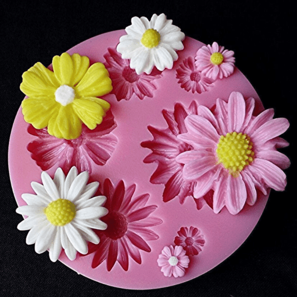 3D Blomster Silikoneform Kage Fondant Chokolade Bageform Bageværktøj pink pink