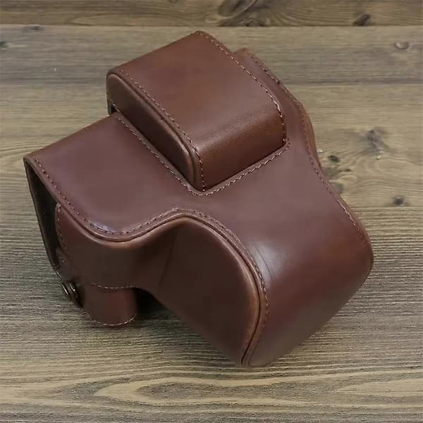 f3K PU Leather Camera Bag for Canon EOS R50 R100 with Battery Opening O5u Design Camera Protector with Strap