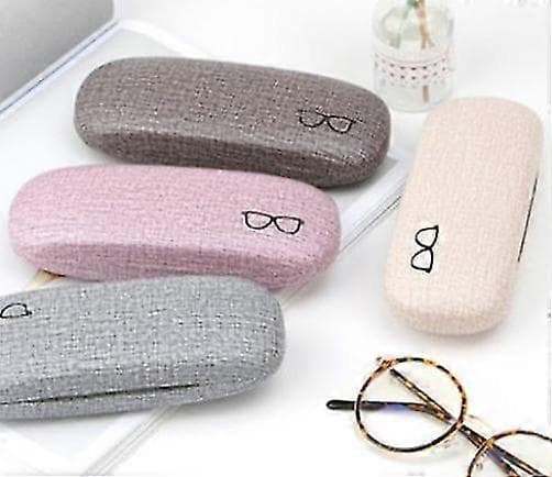 3-pack Hard Shell Glasses Case Linen Fabric Large Eyeglasses Case Concise db