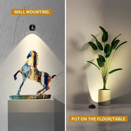 LED-spotlight - Wireless Spotlight - Wireless Lamp - Spotlight - Plant Lamp - Indoor Lighting - Remote Control - Timer - Batteries - 2 Pieces - Black