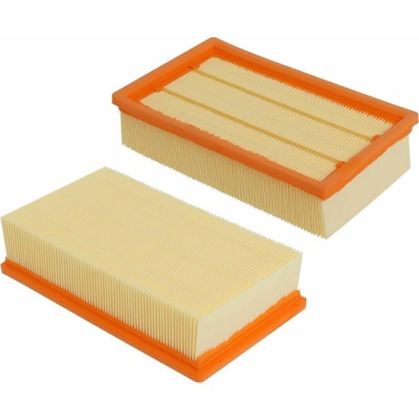 Sæt med 2 flade foldede filtre kompatible med Kärcher NT 25/1 Ap, NT 35/1 Ap, NT 35/1, NT 45/1, NT 55/1, NT 361, NT 561, NT 611 Tact, Te, M,eco