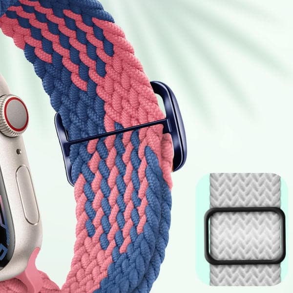 Kompatibelt med Apple Watch Armband 41mm / 40mm / 38mm Flätat Andningsbart Nylon Blå / Rosa