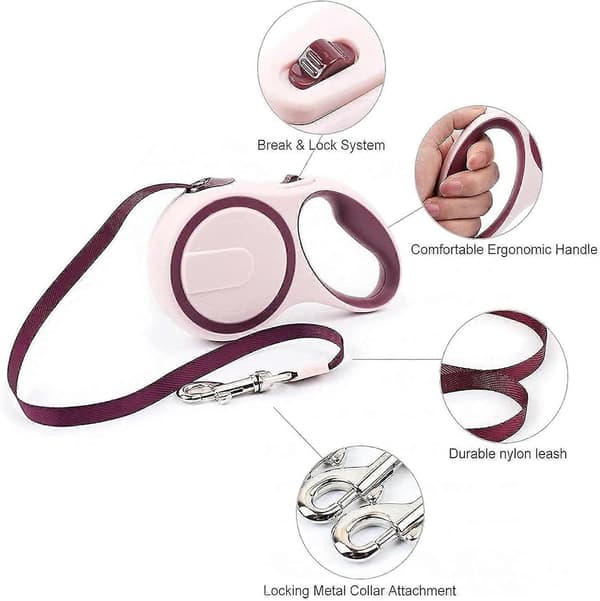 Dog Leash, Heavy Duty Retractable Leash, Button Brake and Lock, Non-Slip Handle, Perfect for Small/Medium/Large Dogs