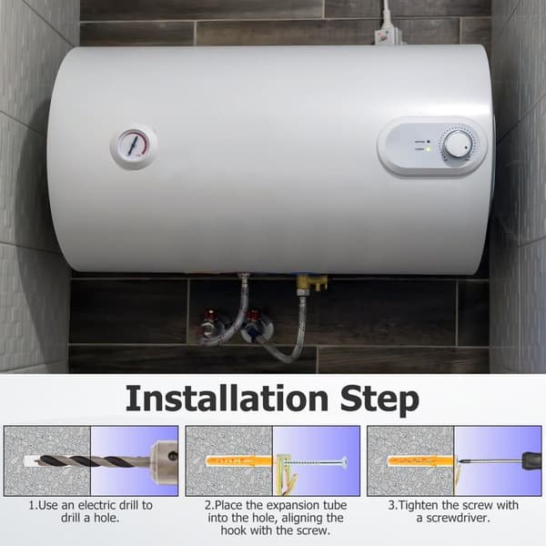 Electric Water Heater Wall Mount, Wall Mounting Kit for Hollow Walls and Drywall, Robust Mounting Hook with Non-Slip Surface
