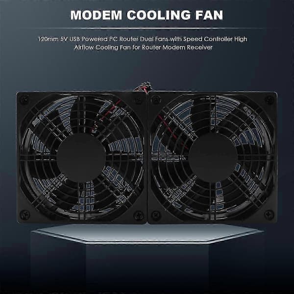 120mm 5V USB Powered PC Router Dual Fans High Airflow Cooling Fan for Router Modem Receiver