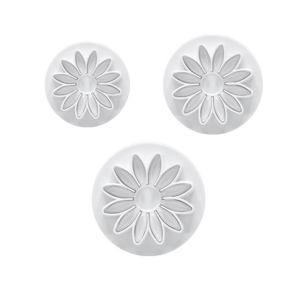 Plunger Cuttere, Åreformede Solsikke, Daisy og Gerbera, Solsikke-sukkerblomsterdesign trykkform 3-pakning