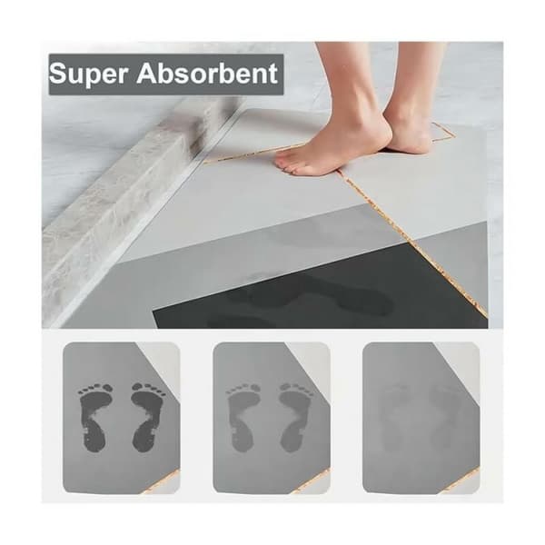 Sklisikker absorberende baderomsmatte baderomsmatte kiselgur mikrofiber