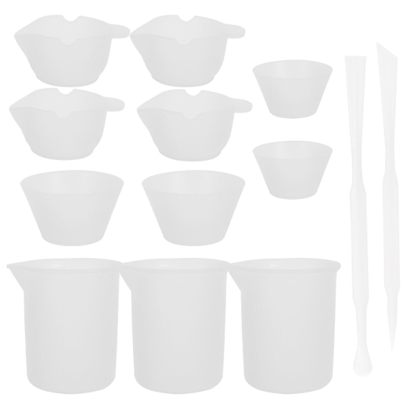 1 Set Silikonmåttkoppar Verktygsset Delikat Epoxi Lim Hantverk Tillverkningsenhet Vit 6.5X6.9CM White 6.5X6.9CM