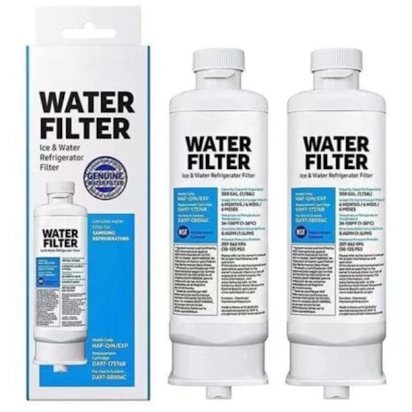 2-pak erstatningsvandfilter til køleskab til Samsung DA97-17376B DA97-08006C (DB)