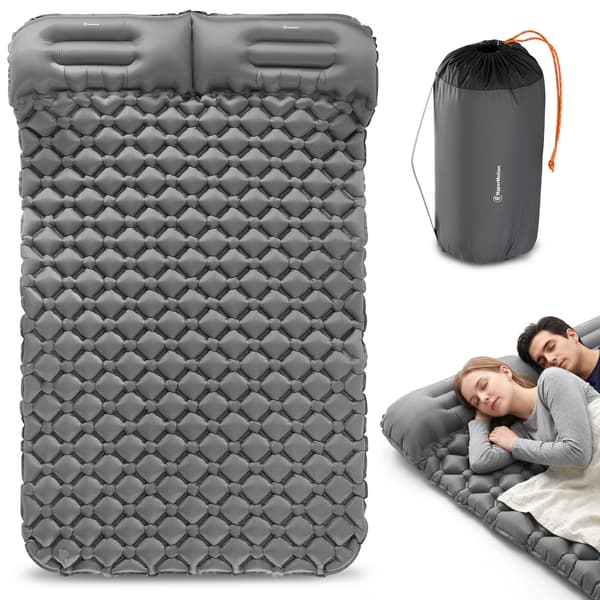 Ultralight Inflatable Double Sleeping Pad 190x120 cm Grey