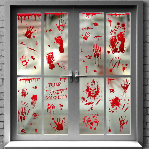 Halloween Window Decorations Zombie Posters - 9 Giant Bloody Hands