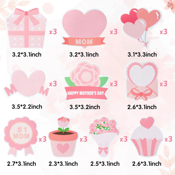 Heart-shaped Post-it Notes - Pink Floral Design, 10-pack