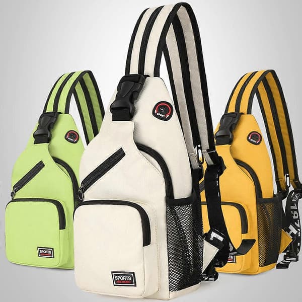 Unisex Small Sling Bag Multifunctional Waterproof Crossbody (Yellow)