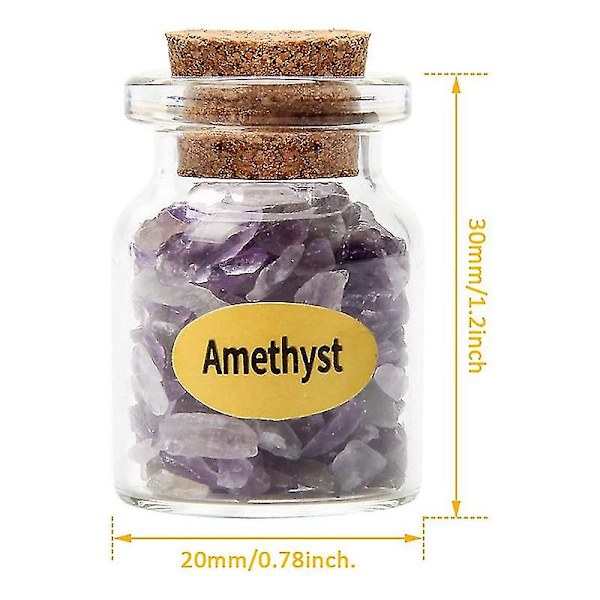 10 Mini Krystalsten-Chipflasker Tumblet Gemsten Ønskeflaske