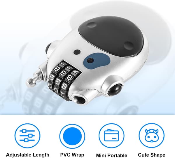 Pieces Telescopic Cable Lock, Retractable Steel Cable Lock with 3-Digit Code, Retractable Combination Lock for Luggage, Stroller, Motorcycle