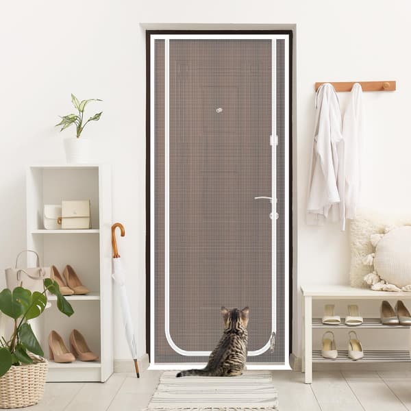 Myggnettingdørgardin, 90 x 200 cm, hvit, PP+PE-materiale, moderne og minimalistisk stil