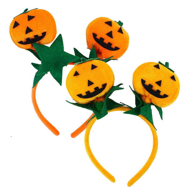 2 kpl Kurpitsapäähine Hiustarvike Hiuspannan Halloween-juhlat Asusteet (oranssi ja punainen oranssi) 2 kpl 2pcs