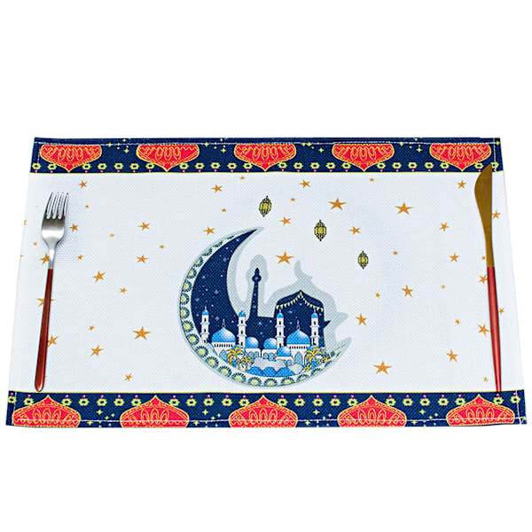 Guldmubarak Dekorativt Linned Bordskåner Dekoration Hjem Moske Dekoration Guldmubarak
