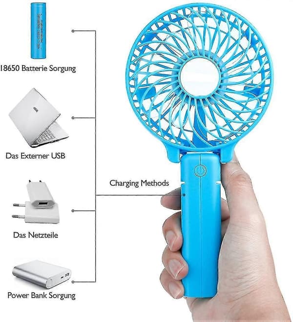 USB-blæser Mini Håndholdt Blæser med batteri Farve (sort)