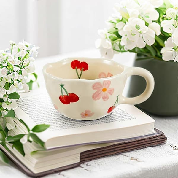 Kaffemugg Keramisk Temugg, Estetiska muggar för mjölk Cappuccino Kakao, 300 ml Glad Mugg Present