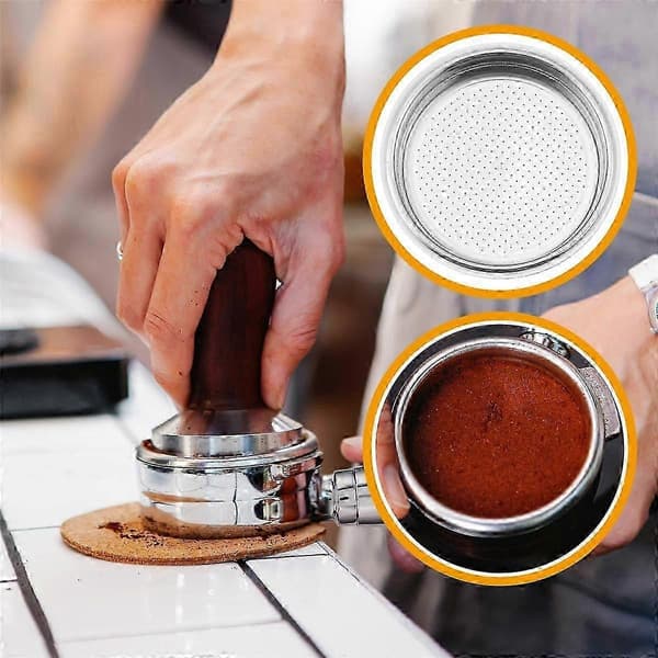 2 stk 51 mm kaffemaskiner i rustfrit stål, tryksat filterkurv