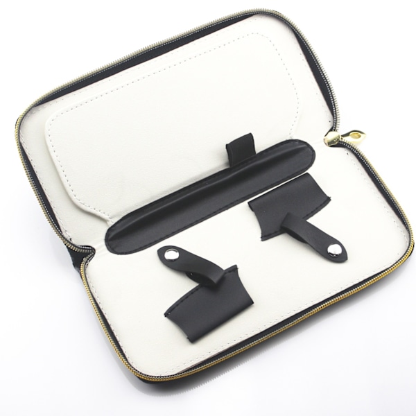 Saxväska för Salong, Svart Läder Blixtlås Saxväska - Salongsverktyg Holster Väska för Frisör Barberare Frisörer (Rymmer 4 Saxar)