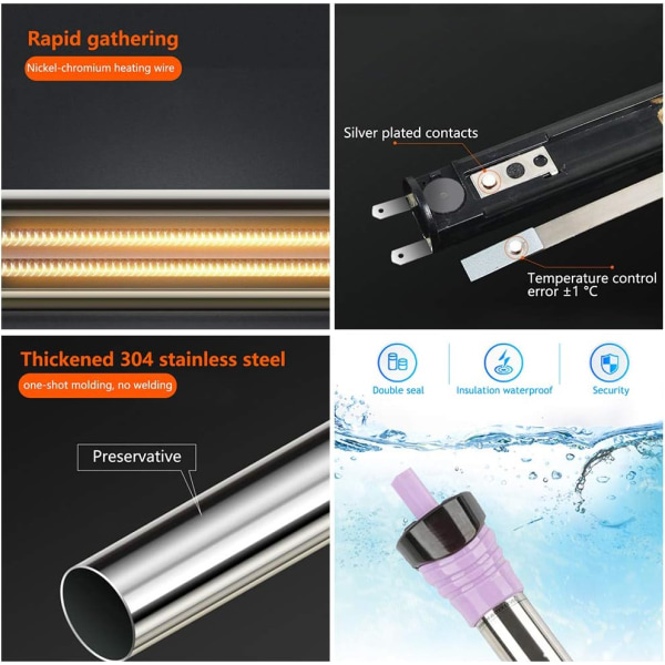 Aquarium Heater, Aquarium Heater Automatic Thermostatic Heater Explosion-proof Fish Tank Heating Bar(200W)