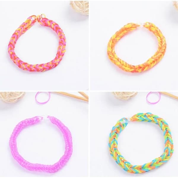 Loom Elastisk Armbåndsfremstillingssæt, 1500 dele, Regnbuedesign, Sikker for børn ≥3 år, +36 Lommer YYV